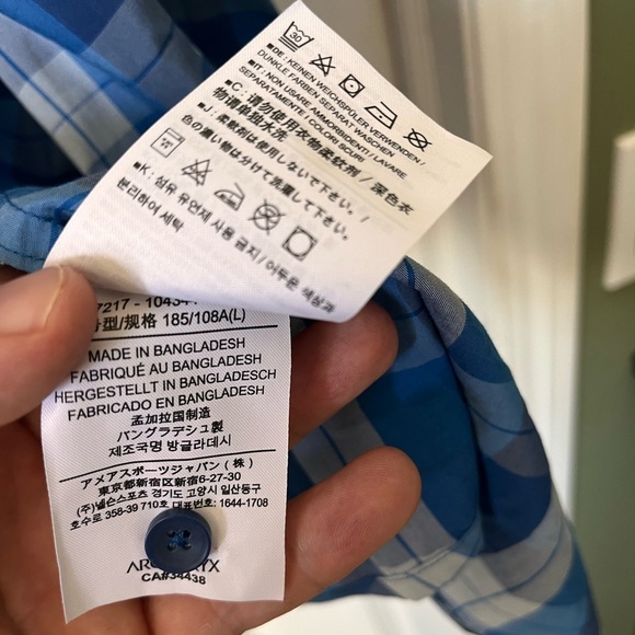 Mens Arcteryx Brohm Short Sleeve Button Up Outdoor Plaid Shirt Large - Picture 8 of 9